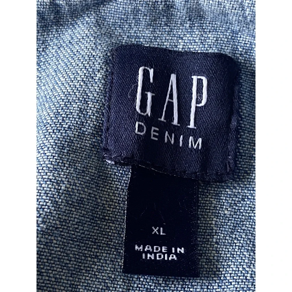 Gap‎ Girls Size XL Blue Denim Dress Pearl Snaps